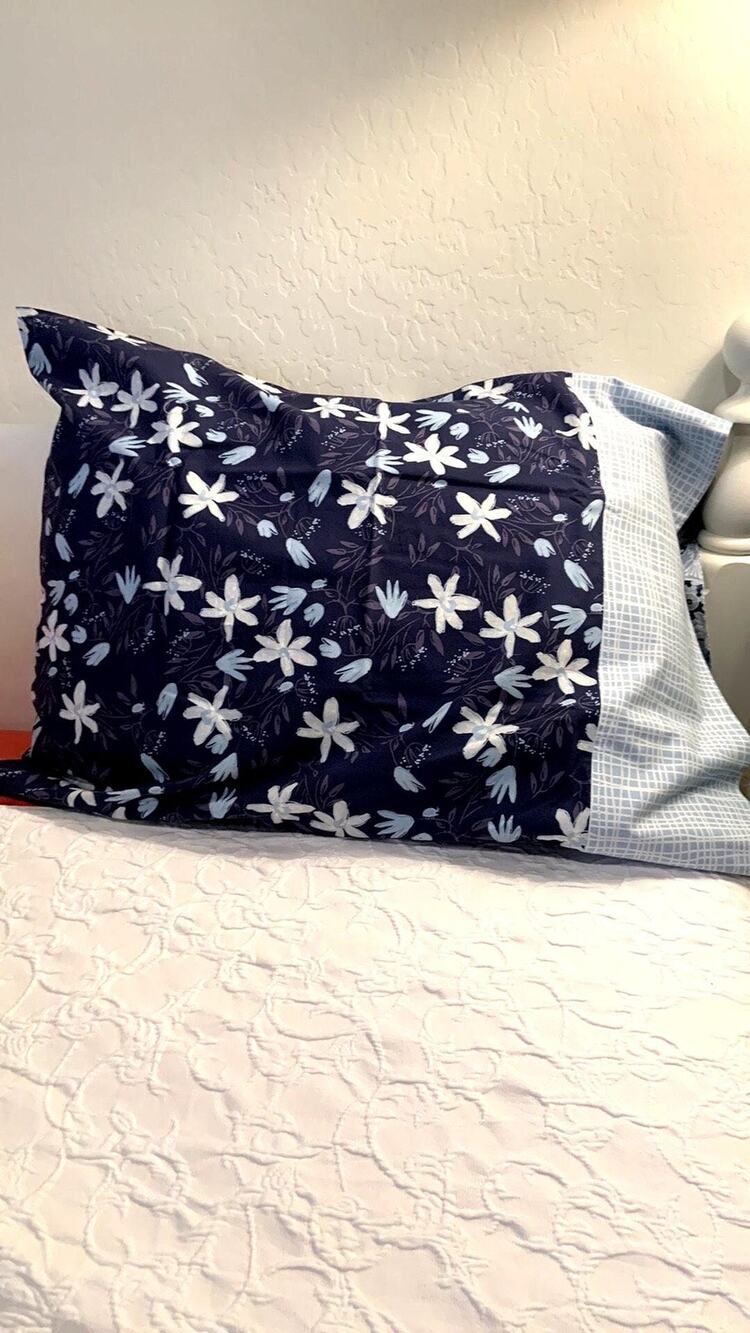 Fantasy in Blue Handmade Pillowcase Set from 100% Designer Quilting Cotton